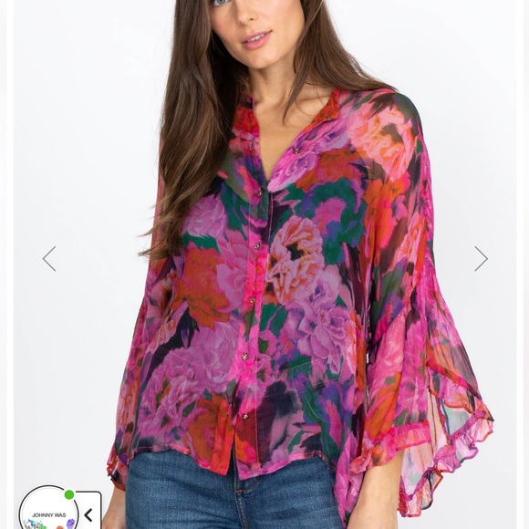 Johnny Was Lars 2 piece, silk blouse medium - Picture 2 of 9
